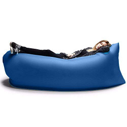 BUYERZONE WITH BZ LOGO Nylon Fast Inflatable Portable Hangout Lazy Air Bag Sofa Bed (Random Colour, Medium)