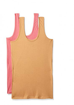 DIXCY Women's Plain/Solid Camisole (Pack of 2)(PR445250_Maroon & Pink_L)