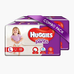 Huggies Wonder Pants Large Size Diapers Combo Pack of 2, 46 Counts Per Pack (92 Counts)