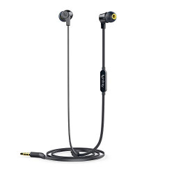 Infinity (JBL) Zip 100 in-Ear Immersive Bass Tangle Free Flat Cable Headphones with Mic (Charcoal Black)