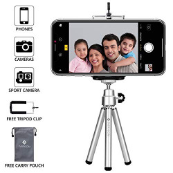 Everycom Mini Tripod with Mount Compatible with All Mobile Phones and Digital Camera - Silver