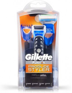 Gillette Fusion Proglide 3-in-1 Styler Runtime: 30 min Trimmer for Men  (Black, Blue)