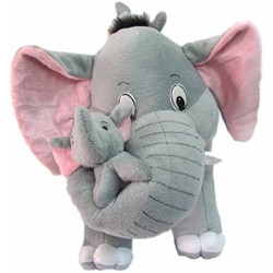 TeddyToy Soft Mother Elephant With 2 Cute Baby  - 42 cm(Multicolor)