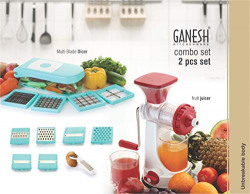 Ganesh Plastic Juicer and Dicer Set, 2-Piece, Multicolour