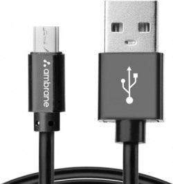 Ambrane ACM-1 1m 1 m Micro USB Cable(Compatible with Tablets, Mobiles, Black, One Cable)