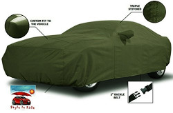 Triple Stich & Water Resistant Style In Ride Car Body Cover for Toyota Innova - Green