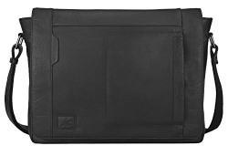 HORNBULL Leather 15  Black Messenger Bag