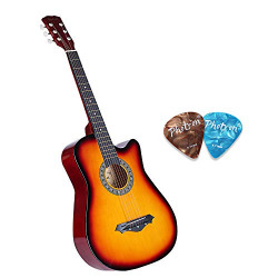 Photron Acoustic Guitar, 38 Inch Cutaway, PH38C/3TS with Picks Only, 3TS Sunburst (Without Bag, Strap and Extra Strings)