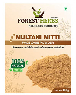 Forest Herbs 100% Natural Multani Mitti Powder (Fuller's Earth/Calcium Bentonite Clay) For Face Pack And Hair Pack - 100Gms