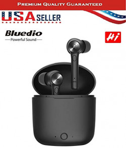 Bluedio TWS Wireless Headphones with Face Recognition Feature, True Wireless Earbuds Bluetooth V5.0 Wireless Earphones Sports Running Headset with Charging Case Built-in Mic (Hurricane-HI Black)