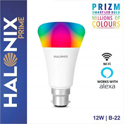 Halonix Prime Prizm Smart 12W Base B22 Wi-Fi LED Bulb, Compatible with Amazon Alexa & Google Assistant