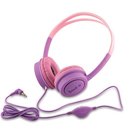 iBall Kids Diva Kids Safe Wired Headphone with in line Volume Controller-Violet and Pink