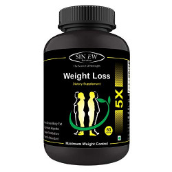 Sinew Nutrition Weight Loss 5X (Garcinia Cambogia Extract, Green Tea Extract, Piperine, Hoodia Gordonii & Ginger Root Extract) - 60 Count