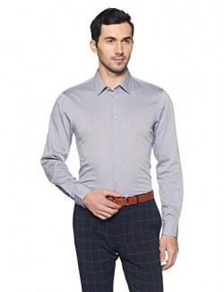 Arrow Newyork Men's Printed Slim Fit Formal Shirt (ANWSH1007_Grey_44)