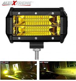 AllExtreme EX7IY1P 7 Inch CREE LedFog Light 24 LED Waterproof Cube Pod Work SpotLamp with Mounting Brackets for Cars and Motorcycle (72W, Yellow Light, 1 PC)