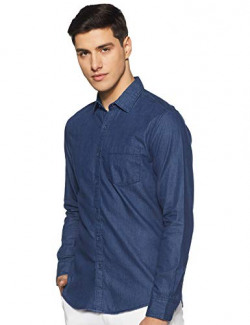 Diverse Men's Solid Slim fit Casual Shirt (DCMCF01SC13L03-278A_Indigo_X-Large)