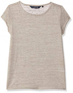 Allen Solly Women's Plain Regular fit T-Shirt (AHCTCRGFE42396_Pink_XXL)