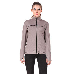 Nivia 2433 Polyester Women Jacket, Large (Light Grey)