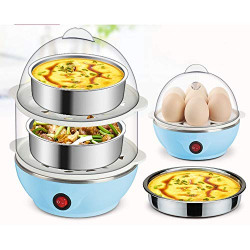 Tormeti Double Layer Egg Boiler Off 14 Egg Poacher for Steaming, Cooking, Boiling and Frying, Multicolour