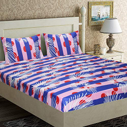 Home Candy Elegant Levaes Microfiber Double Bed Sheet with 2 Pillow Covers