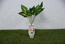 Pindia Silk, Plastic Miniature Artificial Shady Leaf Indoor/Outdoor Plant Fake Decorative Plant (34 cm x 8 cm x 6 cm, Green)