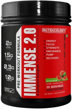 Nutracology Immense 2.0 Preworkout Powder 300g 50 servings per container (Watermelon Flavour)