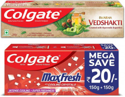 [pantry] Colgate Swarna Vedshakti - 200 g with MaxFresh Spicy Fresh Saver Pack - 300 g