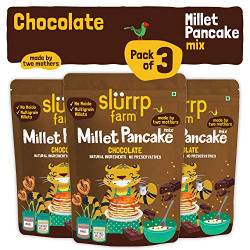 Slurrp Farm Instant Breakfast Millet Pancake Mix, Chocolate And Supergrains, Natural And Healthy Food, 150g (Pack Of 3)