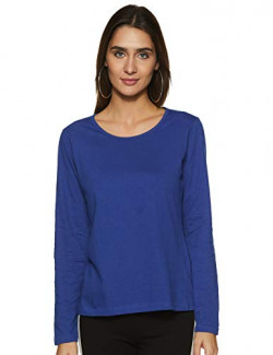 Cloth Theory Women's Plain Regular Fit T-Shirt (CTWLSSCN001_Royal Blue_L)
