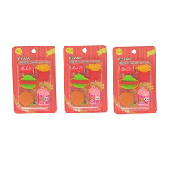 Parteet New Mix Fast Food Shapes Erasers and Sharpener - Pack of 3Pcs for Birthday Party Return Gifts for Kids