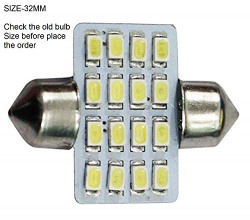 Cloudsale 16 LED Interior Festoon Connector Reading Roof Light for Car, 32mm (White)
