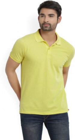 Lotto Solid Men Polo Neck Yellow T-Shirt