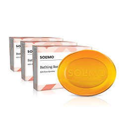 Amazon Brand - Solimo Glycerine Bathing Bar (Pack of 3), 3 x 125g