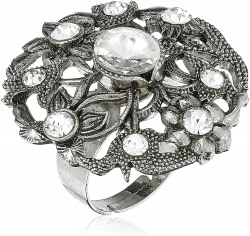 Zaveri Pearls Ring for Women (Silver)(ZPFK7091)