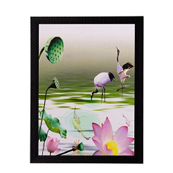 eCraftIndia 'Water Side Floral View' UV Art Painting (Synthetic Wood, 28 cm x 36 cm, Matt Textured, FPGK1155)