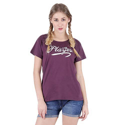 Broadstar Women's Cotton T-Shirt (Purple, Small)