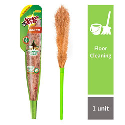 Scotch-Brite No-Dust Fiber Broom (Multi-Purpose, Green)