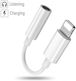 LOWFE Headphone Adaptor Compatible for iPhone to 3.5mm Converter Earphone Adaptor for iPhone Headphone Cable Splitter Audio Jack Headphone Cable [Supports Music Play Only]