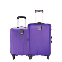 Safari Thorium Sharp Anti-Scratch Combo Set of 2 Purple Small, Medium Check-in 4 Wheel Hard Suitcase