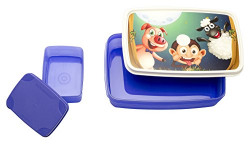 Signoraware Night Safari Easy Plastic Lunch Box Set, Violet