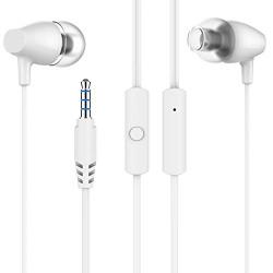 Nkarta in Ear SHBM Wired Earphone with Super High Bass in-Line Mic & Multi-Functional Remote - White