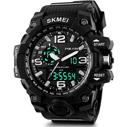 SKMEI Analog-Digital Black Dial Men's Watch - AD1155 (BK White)
