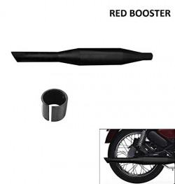 AllExtreme EX082 Royal Enfield Red Rooster Silencer with Glasswool for BS3 and BS4 Model Royal Enfield Bullet 350cc and 500cc (Full Black)