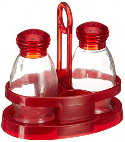 Herevin Mirage Salt Shaker with Base Set, 85ml, 2-Pieces, Red