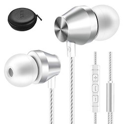 EKSA in-Ear Headphones, Wired Earbuds with Microphone, Lightweight Earphones with Volume Control 3.5mm Jack, Pure Sound for iPhone, iPod, iPad, MP3 Players, Samsung Galaxy,etc (White)