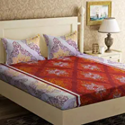 Polycotton Double Bedsheet With 2 Pillow Covers Starts at Rs.202