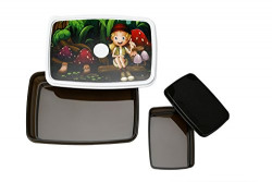 Signoraware Green Island Compact Plastic Lunch Box Set, Dark Cocoa