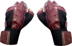 Cp Bigbasket Leather Gym & Fitness Gloves(Maroon, Black)