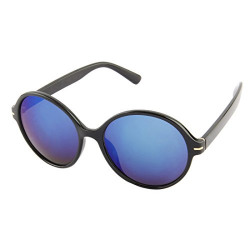 Farenheit UV Protected Round Women's Sunglasses - (SOC-FA-1516-C4|58|Blue Mirror Color Lens)