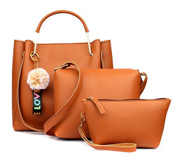 Mammon Women's Stylish Handbags Combo (3LR-bib-Tan)
